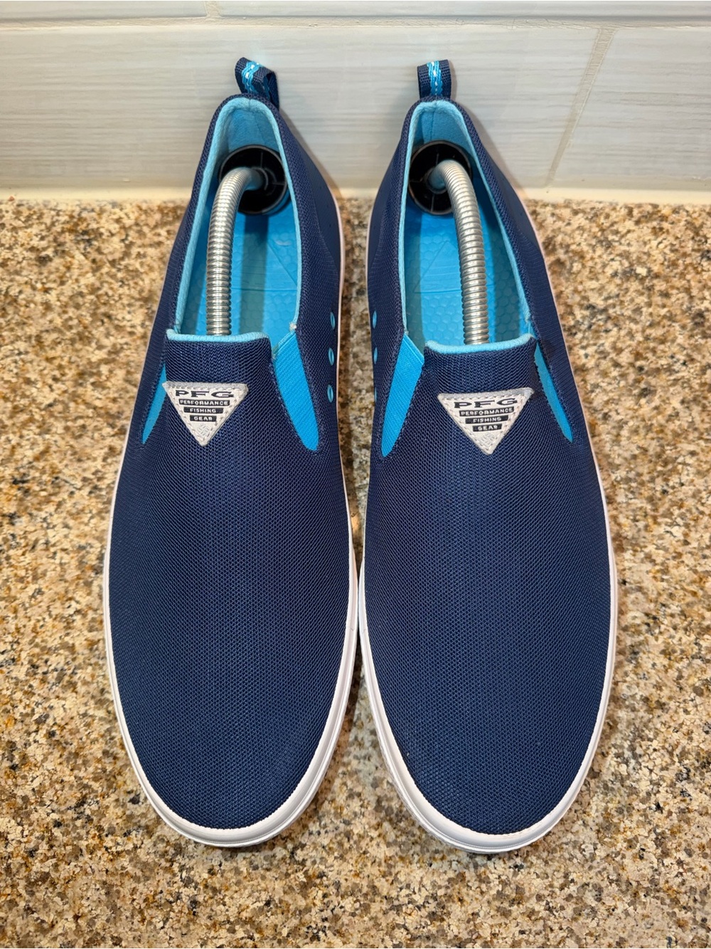 Columbia Navy and Cyan Slip-On Men’s Casual Shoes - Picture 3 of 9